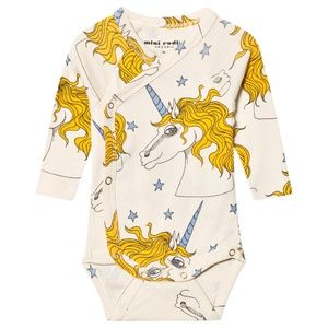NEW MINI RODINI UNICORN STAR BODY WRAP ONESIE 0-3M